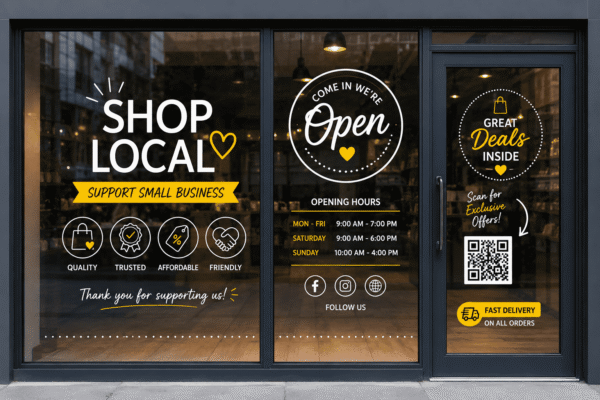 Custom Printed Shop Window Stickers & Decals