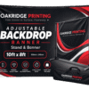 compressed (40) 10ft x 8ft adjustable backdrop banner with stand oakridge printing