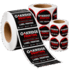 Custom Roll Labels with Logo Custom roll labels printed with a business logo