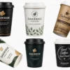 branded single wall and double wall takeaway coffee cups
